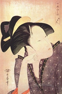 pensive love Kitagawa Utamaro Ukiyo e Bijin ga Oil Paintings